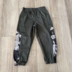 Nike Joggers Boy's 6 M Olive Green Drawstring Elastic Waist Casual Swoosh